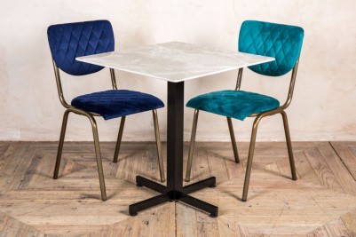 carrara dark marble dining table velvet dining chairs